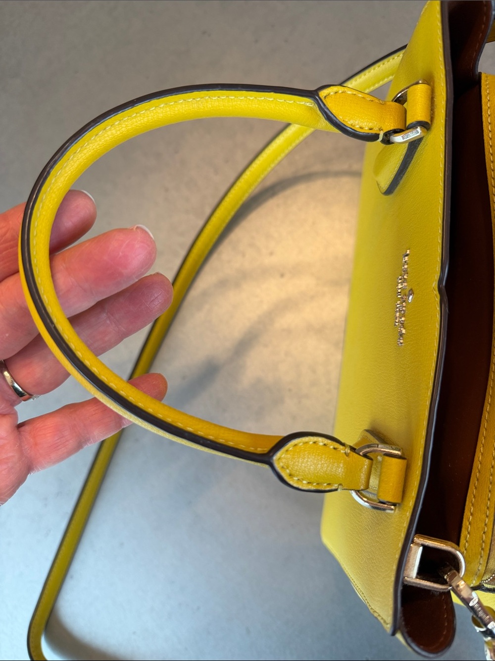 Kate Spade Tippy Small Triple Compartment Grain Leather Satchel In Chartreuse - Picture 4 of 13